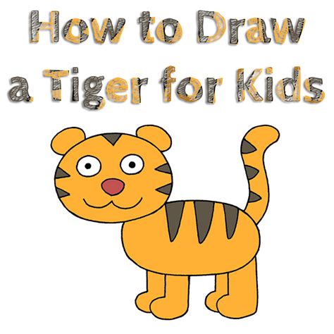 easy tiger drawing for kids.